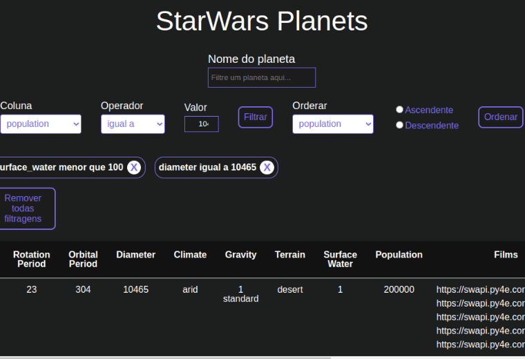 Imagem do Projeto StarWars Planets